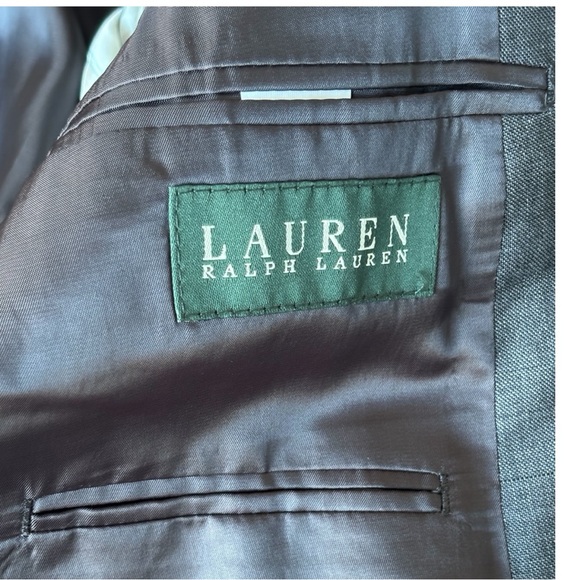 Lauren Ralph Lauren single breasted gray Windowpane check Notched blazer | 44S - Picture 9 of 16
